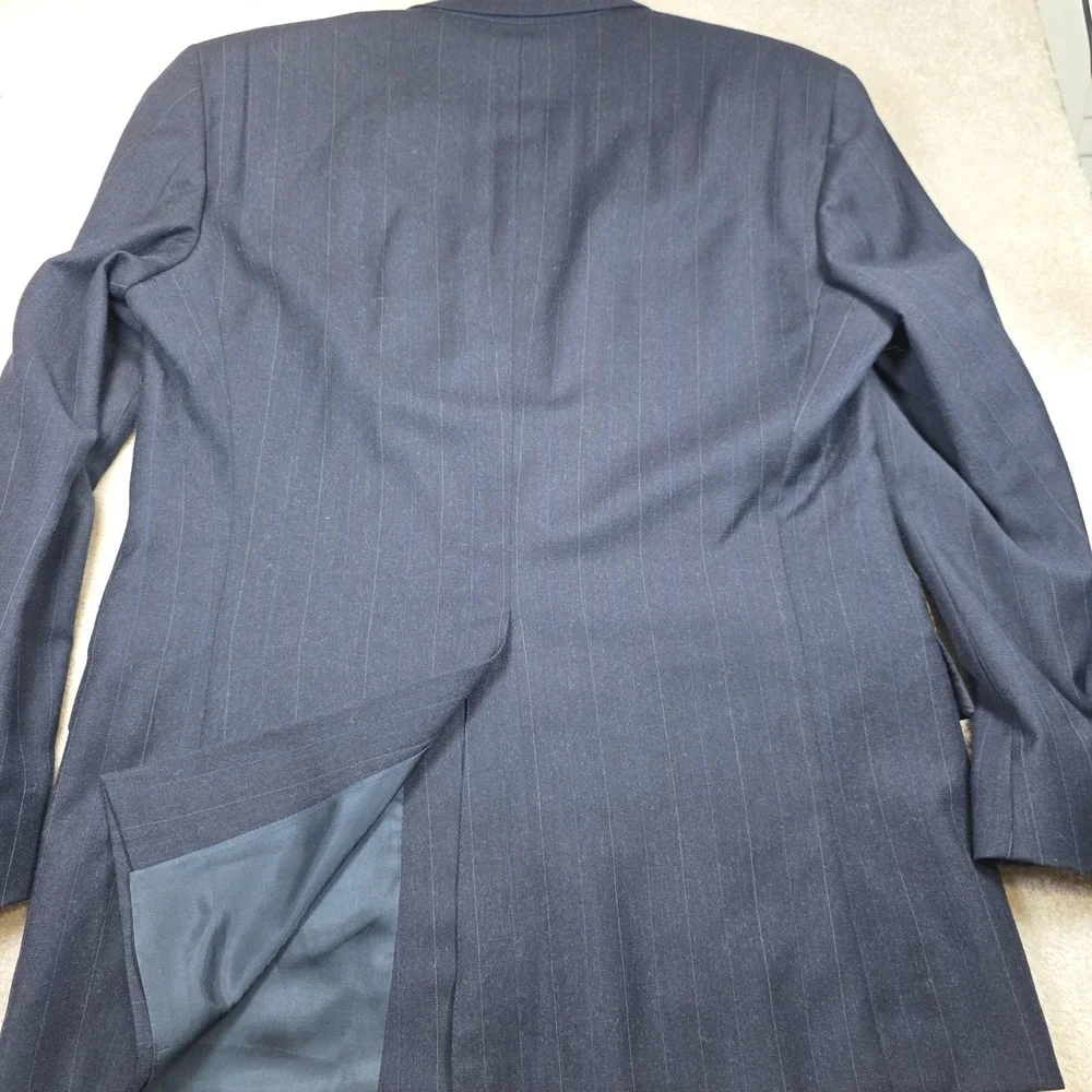Polo University Club Ralph Lauren Blazer Mens 42L Blue Pinstripe Made In USA